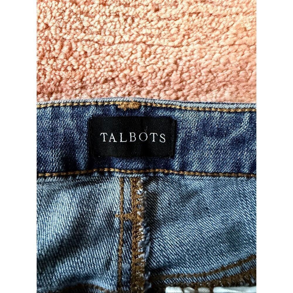 Talbots Modern Ankle Jean 4P Blue Stretch Denim Raw Hem Jeans Petite - Picture 3 of 8